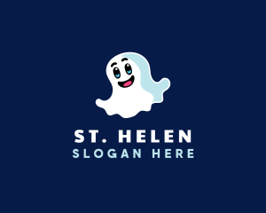 Cute Ghost Halloween logo design