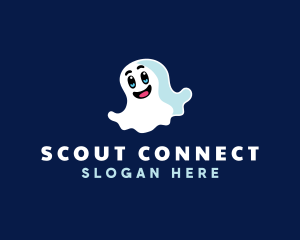 Cute Ghost Halloween logo design