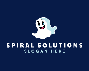 Cute Ghost Halloween logo design