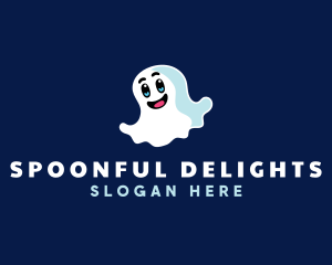 Cute Ghost Halloween logo design