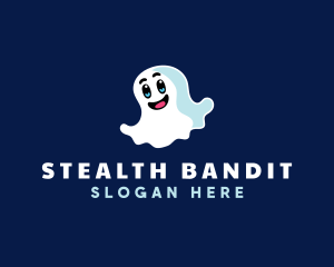 Cute Ghost Halloween logo design