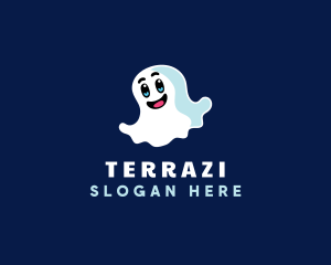 Cute Ghost Halloween logo design