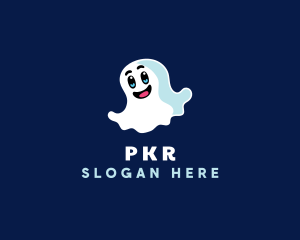 Cute Ghost Halloween logo design