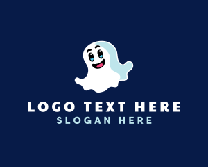Cute Ghost Halloween logo design