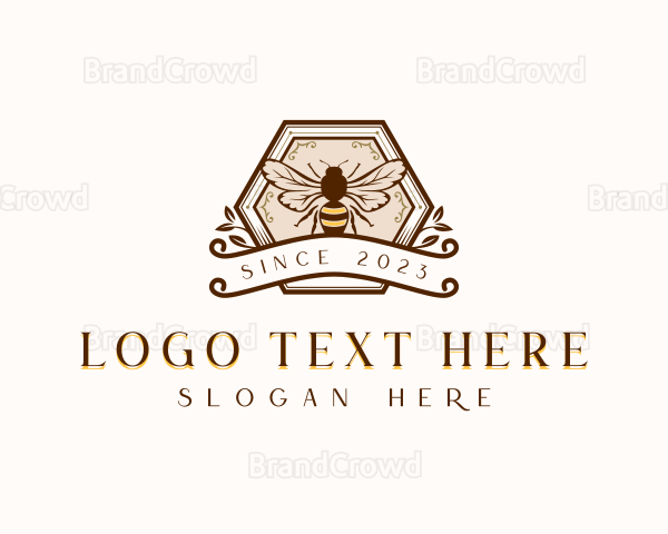 Beehive Honey Bee Logo