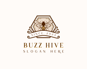 Beehive Honey Bee logo design