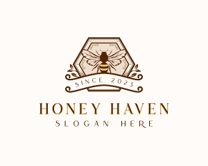 Beehive Honey Bee logo design