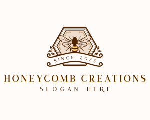 Beehive Honey Bee logo design