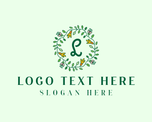 Traditional - Spring Vine Wreath Garland logo design