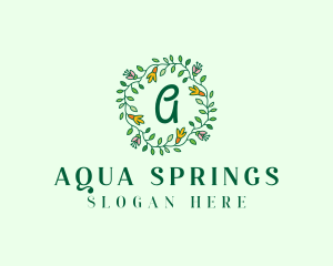 Spring Vine Wreath Garland logo design