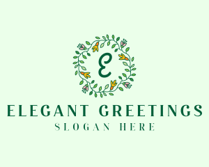 Invitation - Spring Vine Wreath Garland logo design