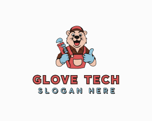 Beaver Wrench Plumbing logo design