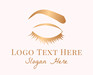 Gold - Female Eyebrow & Eyelashes logo design