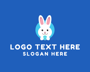 Easter Party - Cute Easter Bunny logo design