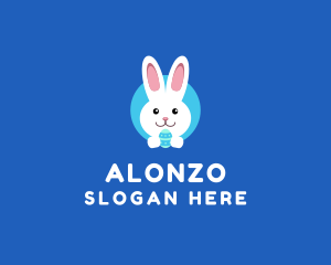 Cute Easter Bunny  logo design