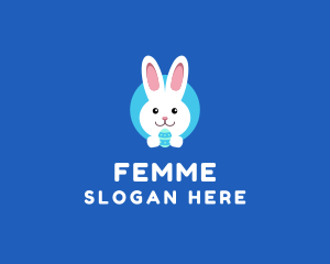 Cute Easter Bunny  logo design