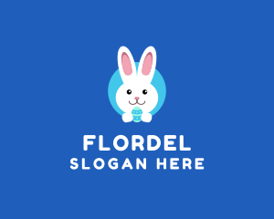 Cute Easter Bunny  logo design