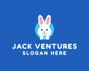 Cute Easter Bunny  logo design