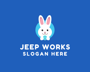 Cute Easter Bunny  logo design