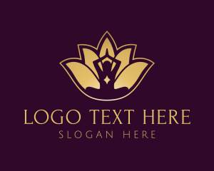 Yogi - Golden Lotus Yoga logo design