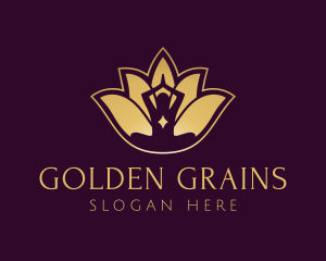 Golden Lotus Yoga logo design