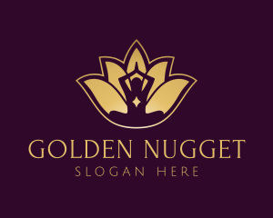 Golden Lotus Yoga logo design