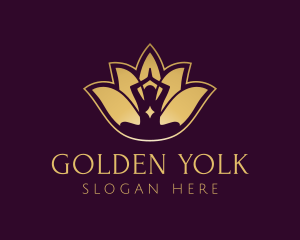 Golden Lotus Yoga logo design