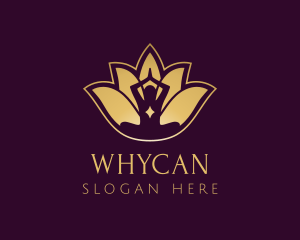 Yoga Studio - Golden Lotus Yoga logo design