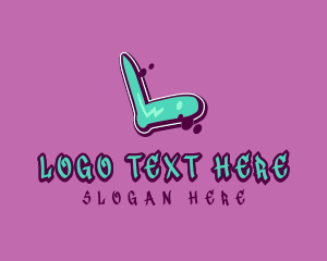 Modern Graffiti Letter L logo design