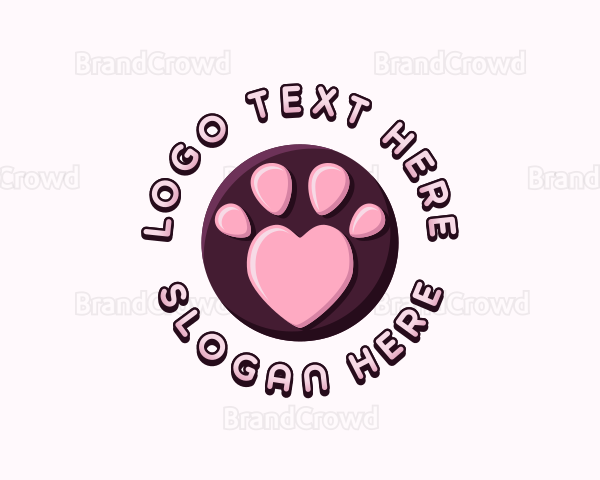 Pet Paw Heart Logo