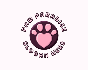 Paw - Pet Paw Heart logo design