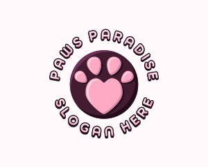 Pet Paw Heart logo design