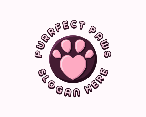 Pet Paw Heart logo design