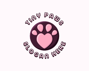 Pet Paw Heart logo design