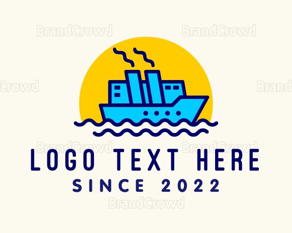 Cargo Ship Travel Logo