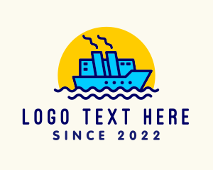 Seaport - Cargo Ship Travel logo design