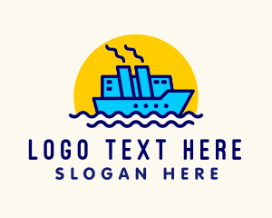 Cargo Ship Travel Logo