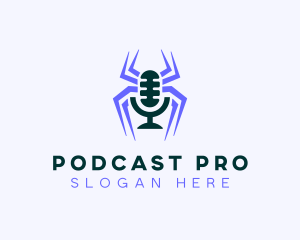 Podcaster - Spider Entertainment Podcaster logo design