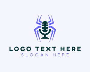 Podcaster - Spider Entertainment Podcaster logo design