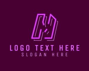 Light - Neon Arcade Gaming Letter M logo design