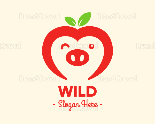 Happy Fruit Pig Logo