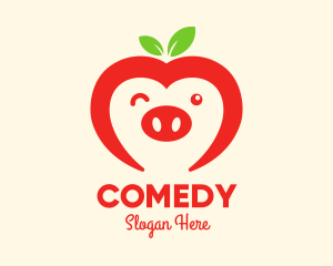 Happy Fruit Pig Logo