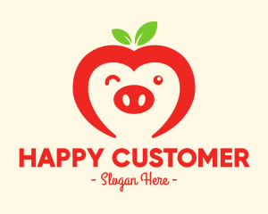 Happy Fruit Pig logo design