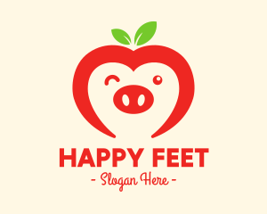 Happy Fruit Pig logo design