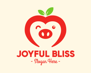 Happy Fruit Pig logo design