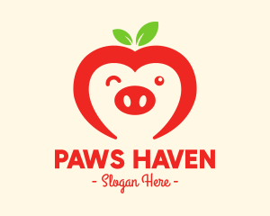 Happy Fruit Pig logo design