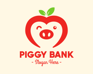 Pig - Happy Fruit Pig logo design