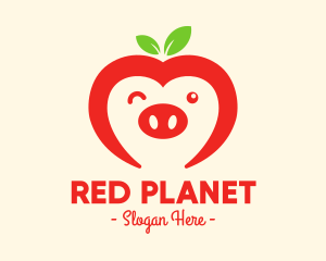 Happy Fruit Pig logo design