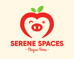 Happy Fruit Pig logo design