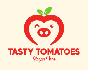 Happy Fruit Pig logo design